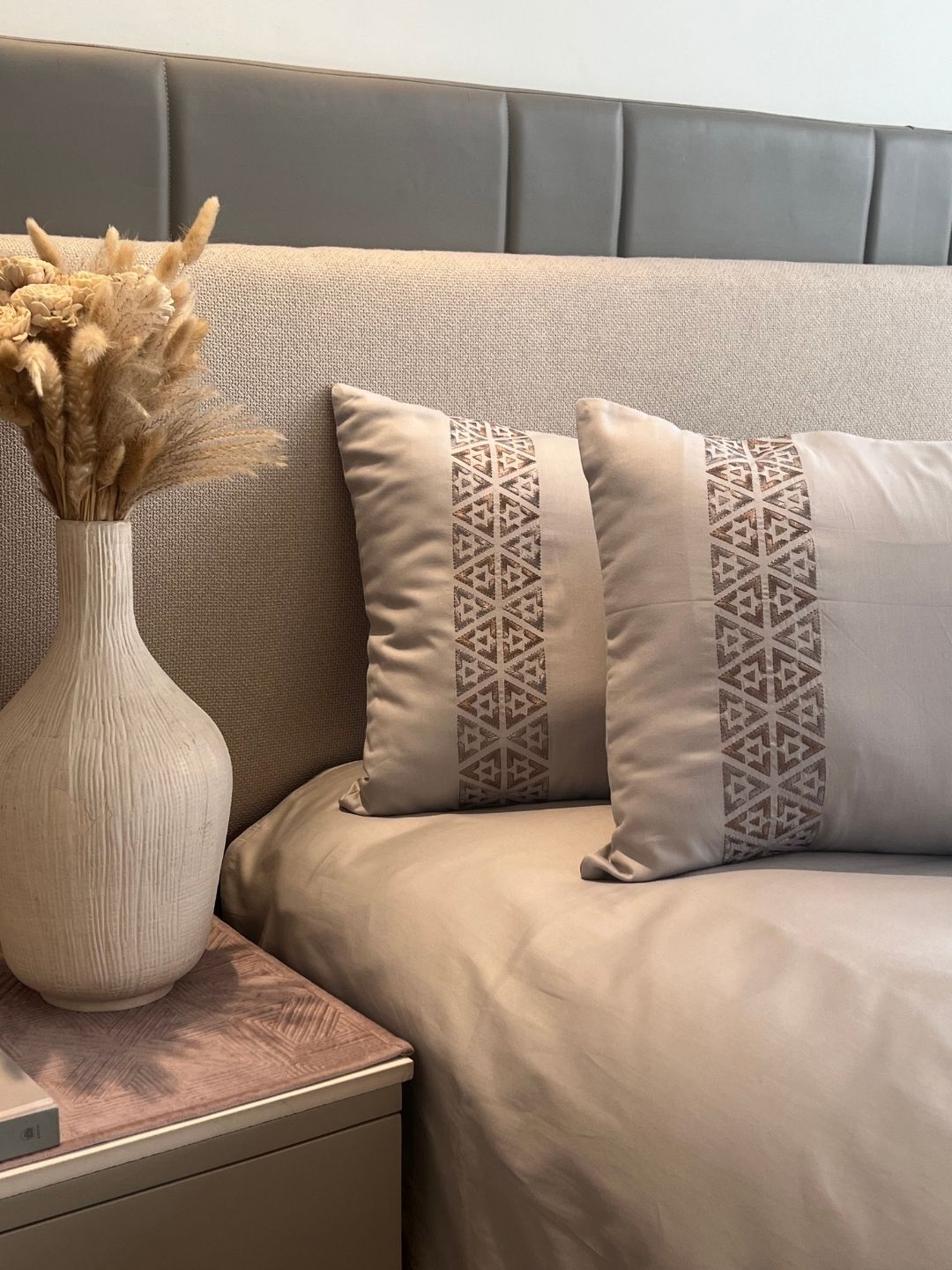 Faye Sandstone Grey Dreams Bedsheet Set - Elysian Home Decor
