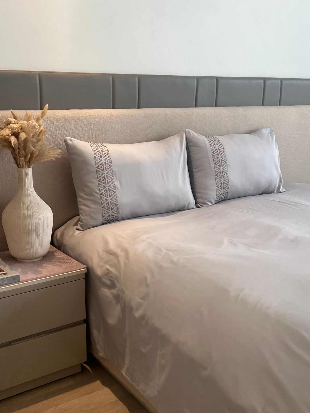 Faye Sandstone Grey Dreams Bedsheet Set - Elysian Home Decor