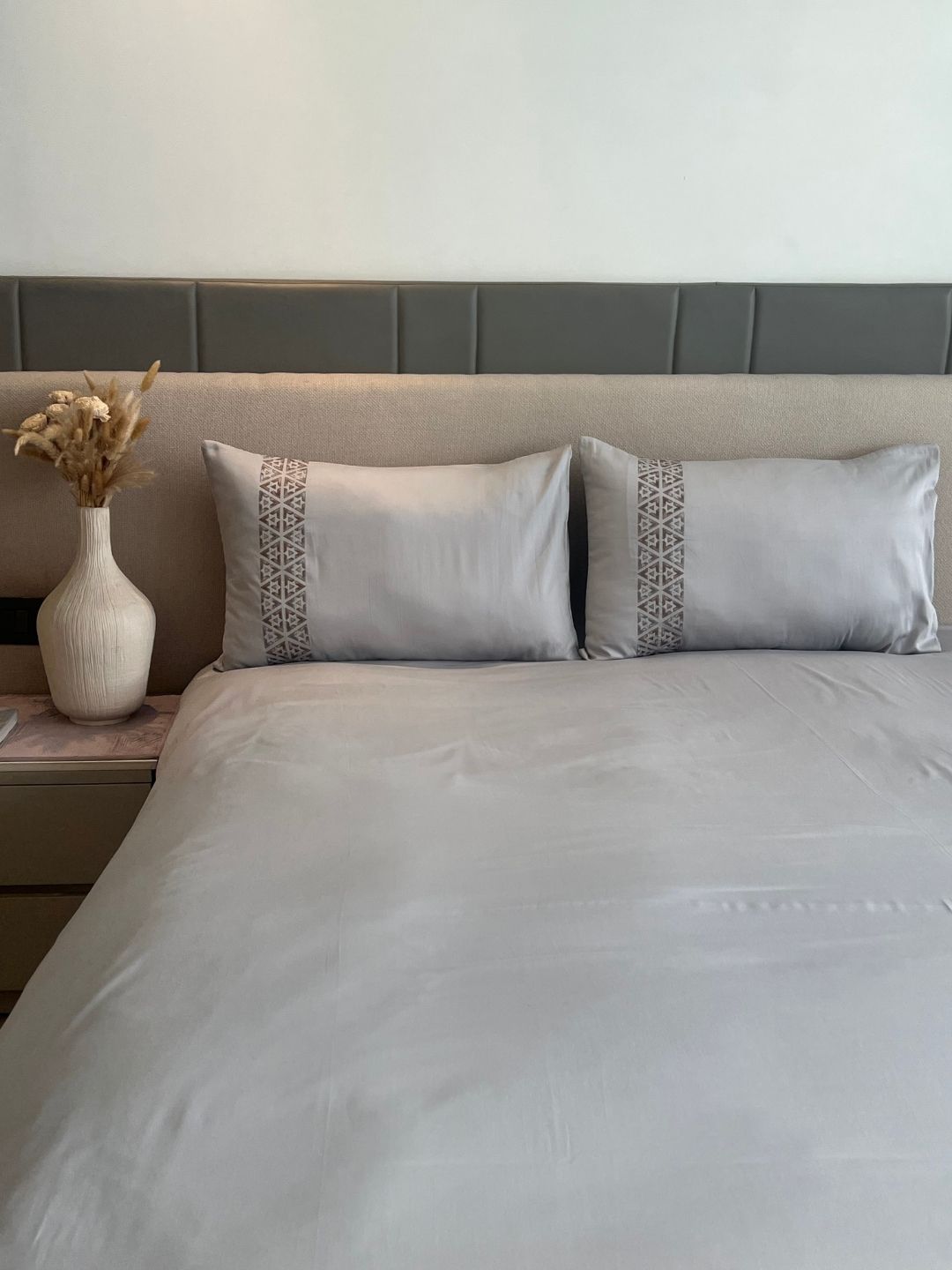 Faye Sandstone Grey Dreams Bedsheet Set - Elysian Home Decor