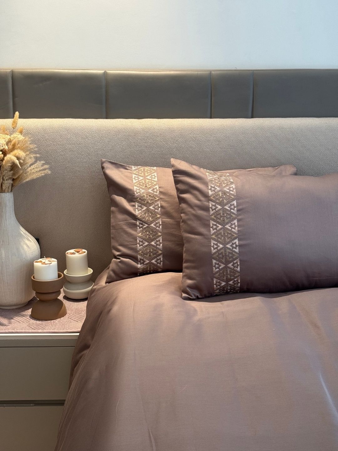 Faye Taupe Dreams Bedsheet Set - Elysian Home Decor