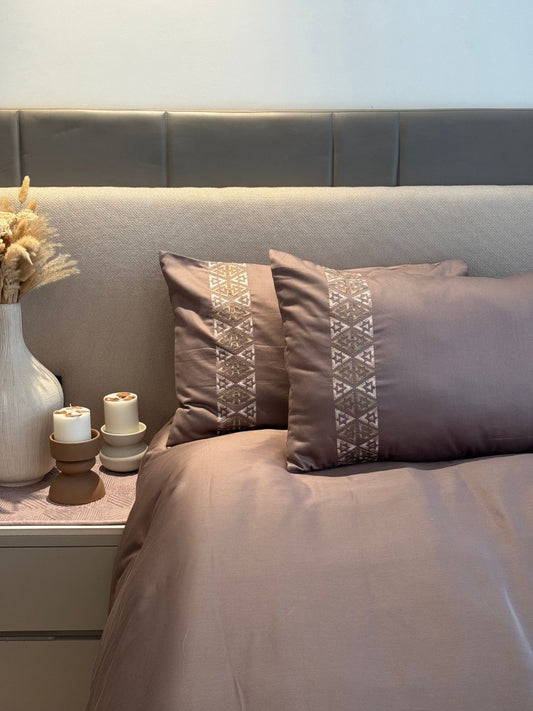 Faye Taupe Dreams Bedsheet Set - Elysian Home Decor