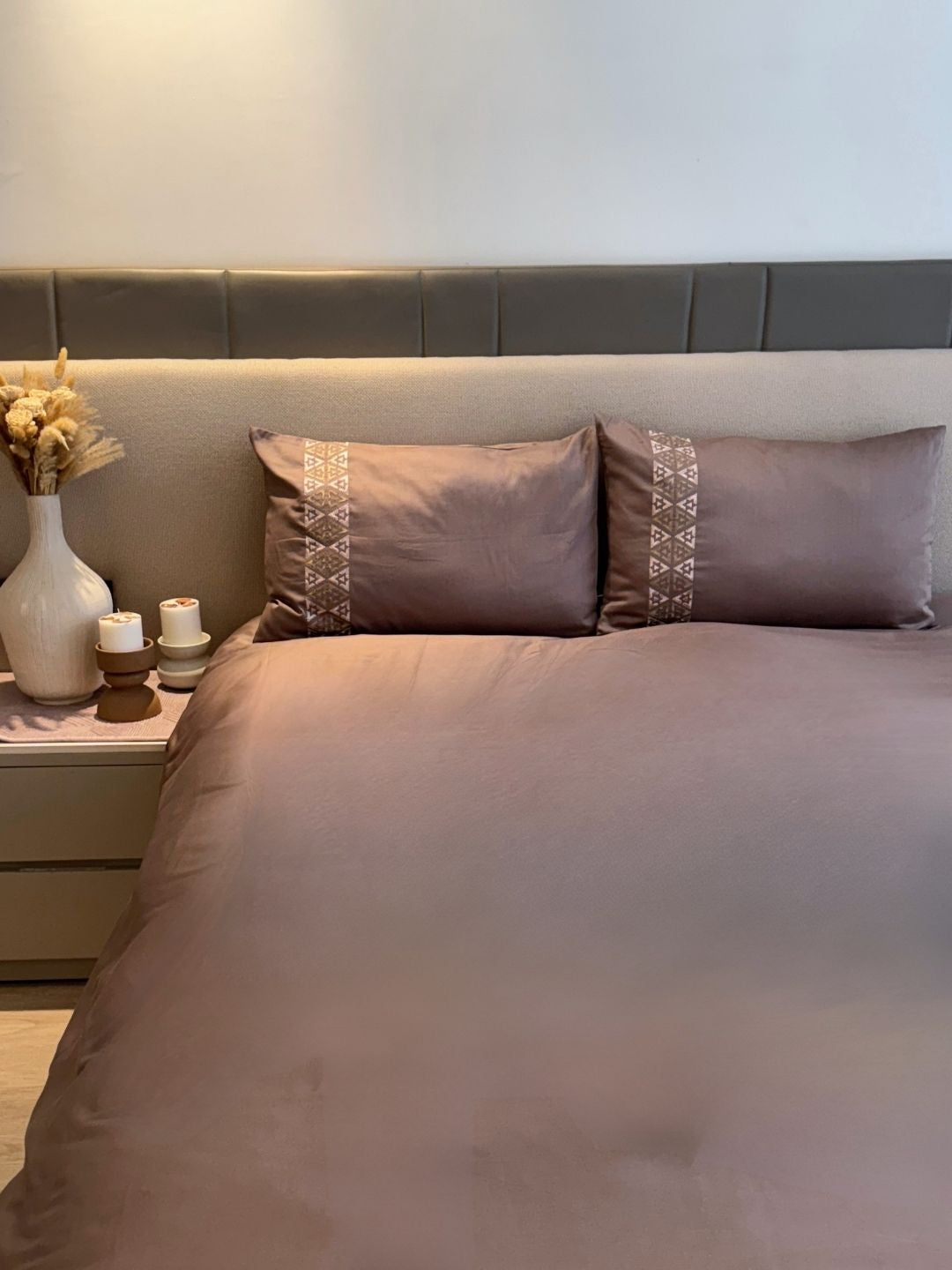 Faye Taupe Dreams Bedsheet Set - Elysian Home Decor