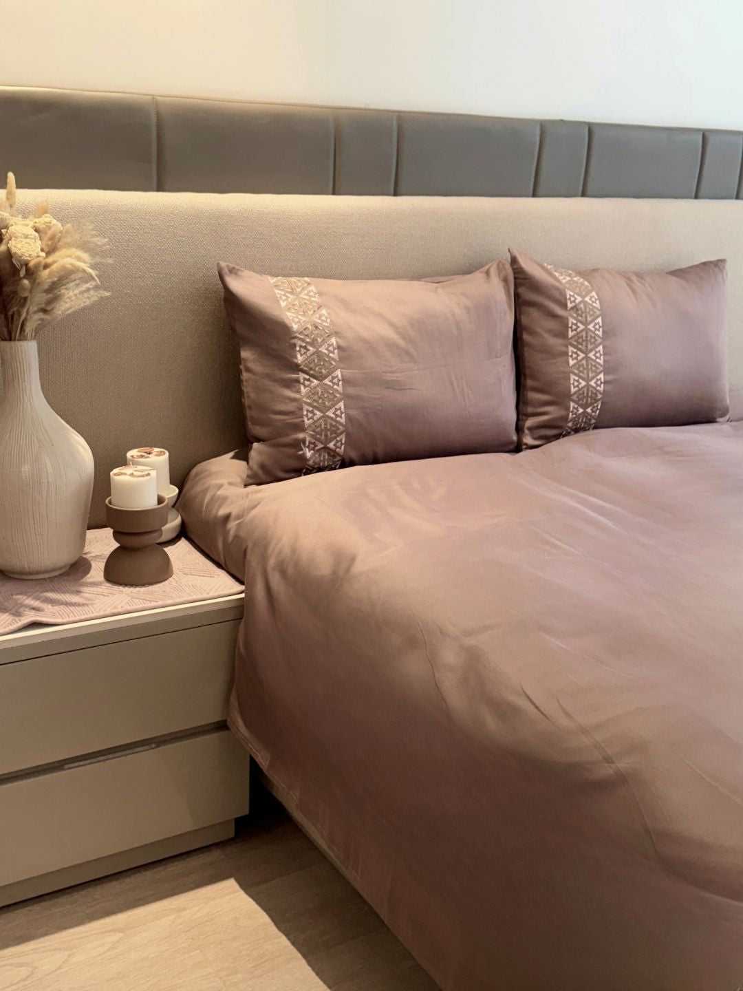 Faye Taupe Dreams Bedsheet Set - Elysian Home Decor