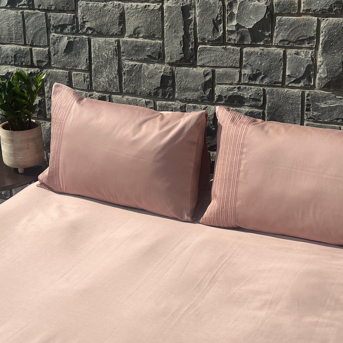 Pinstripe Rose Bedsheet Set - Elysian Home Decor