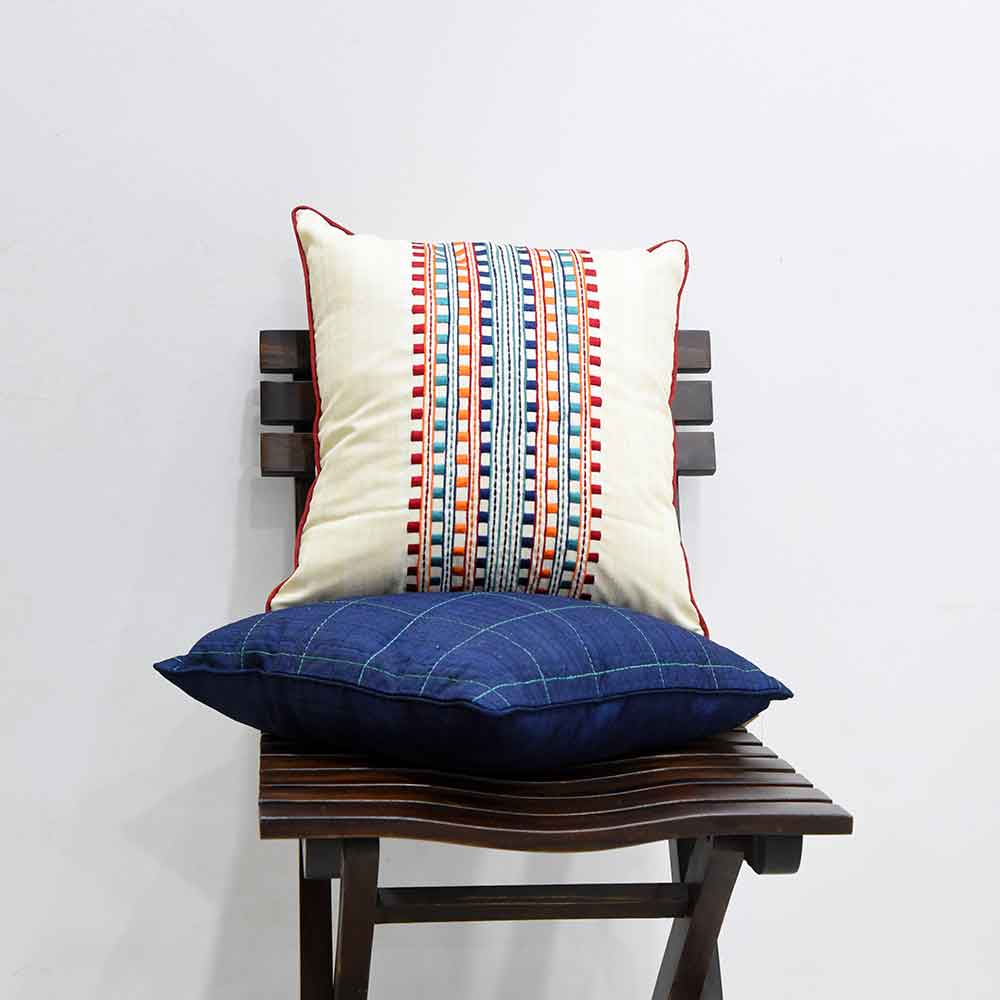 Designer Cushion Cover Custom Outdoor Embroidered Cushion Case 16x16 - Elysian Home Decor
