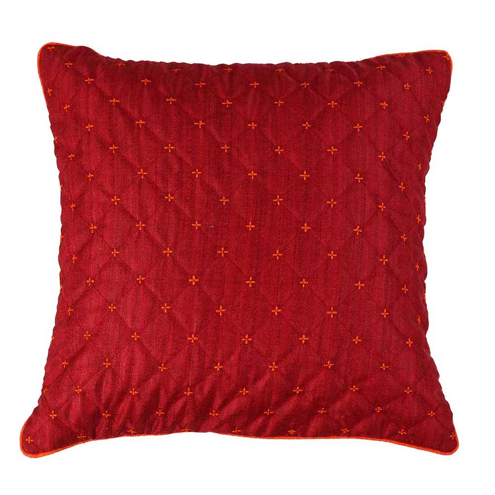 Sadyaska Quilted Silk Dupion Cushion Cover 16x16 Car Sofa Patio Cushion Cases - Elysian Home Decor