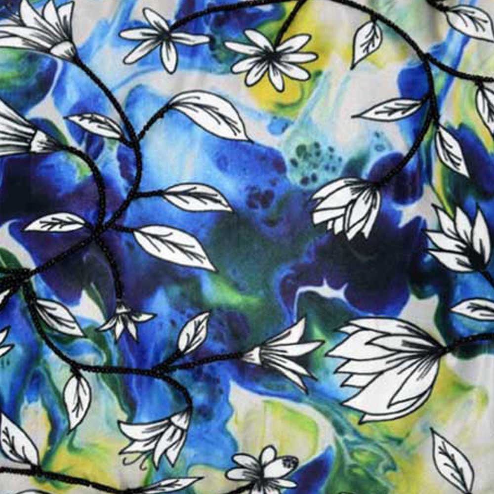 Blue Orchid Digital Floral Cushions Case 12X18(Inch) - Elysian Home Decor