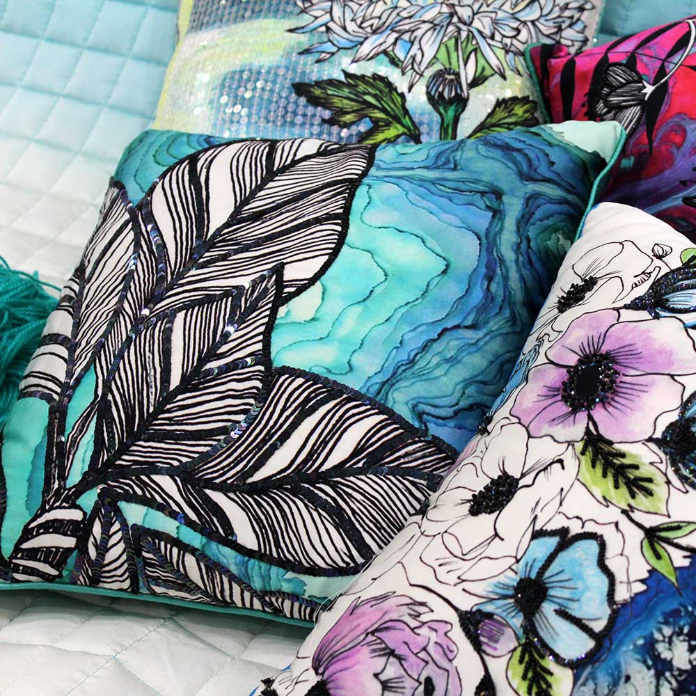 Digital Printed Floral Polyester Home Decor Cushions & Cushion Cover 16" X 16" - Elysian Home Decor