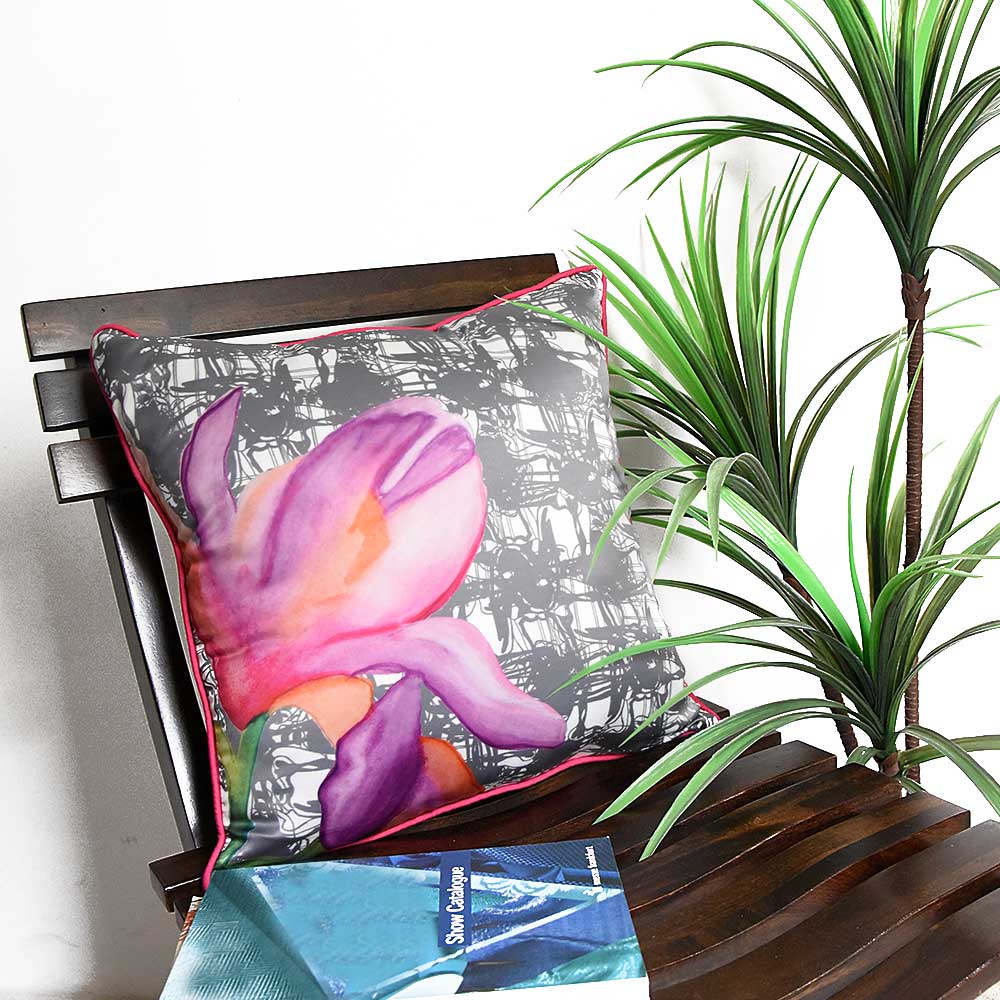 Hand Painted Flower Print Glory of Snow Printed Cushion Cover 16" X 16" Patio Garden Outdoor Living Room Floral Cushion Cover