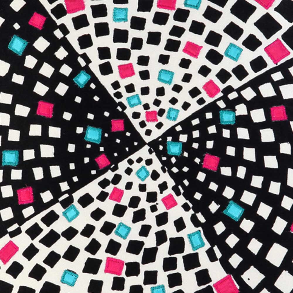 Geometric Pattern Starry Digital Printed Cushion Cover Exceptional Quality with Polyester Black & White Color Use for Sofa