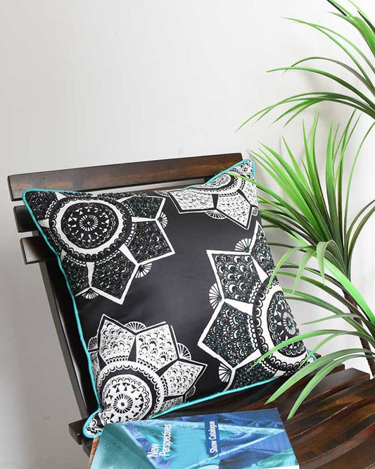 Sequins Digital Print Cushion Abstract Design Cushion Cover B 16" X 16" - Elysian Home Decor