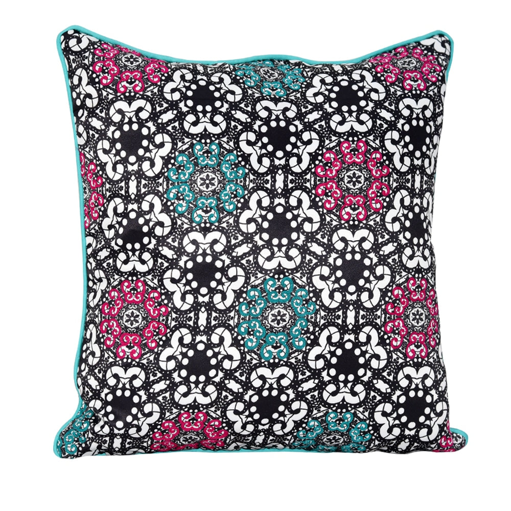 Decorative Abstract Design Cushion Digital Print Cushion Cover Poly Personalized Case Pillow Cover Black and White 16" X 16"