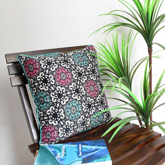 Decorative Abstract Design Cushion Digital Print Cushion Cover Poly Personalized Case Pillow Cover Black and White 16" X 16"