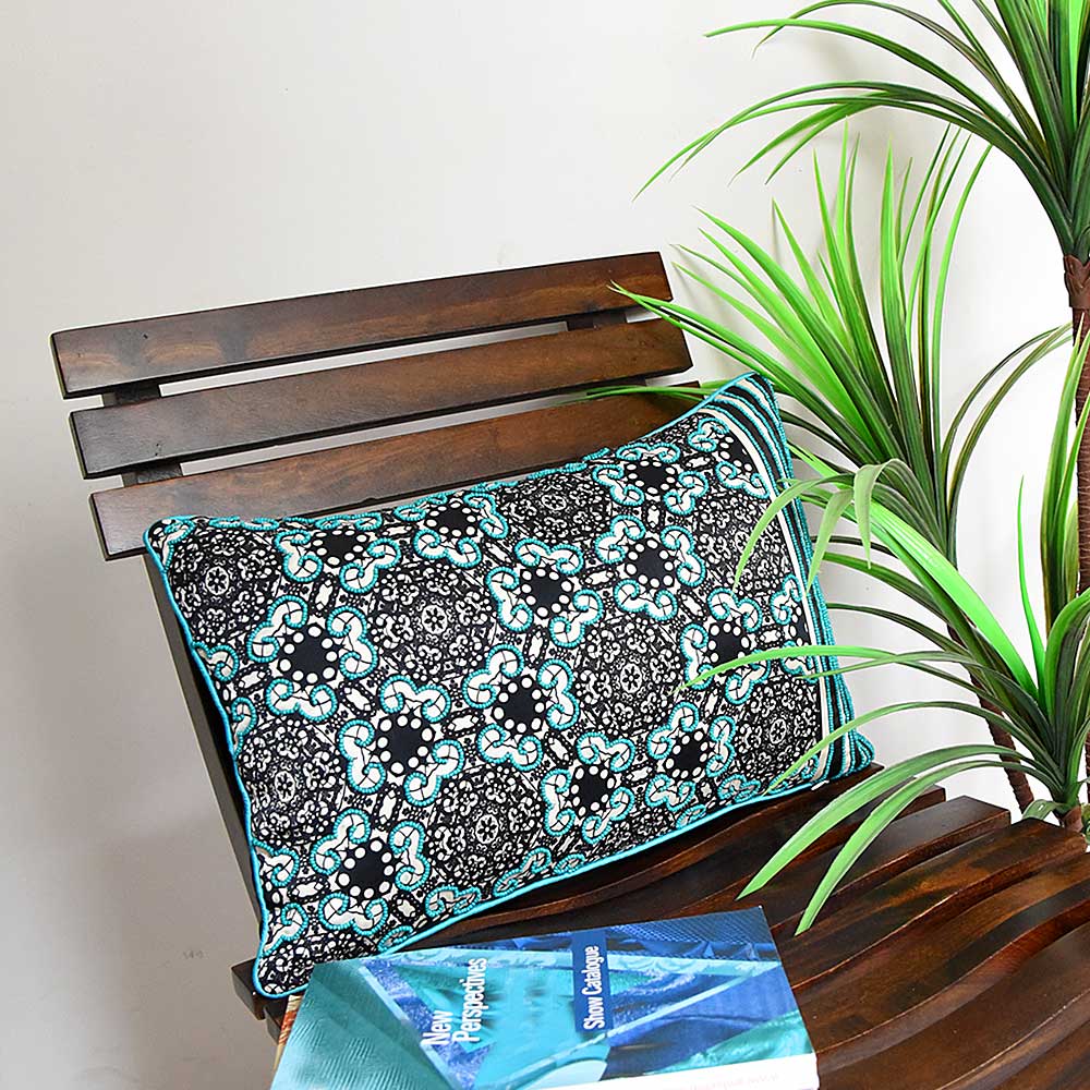 Burg Pattern Multi Color Abstract Pattern Cushion Case Digital Printed Cushion Cover 12" X 18" - Elysian Home Decor