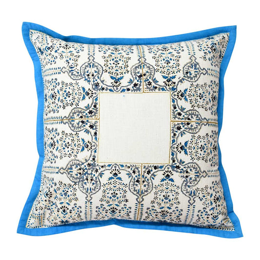 Summer Deals Viraag Block Print Cushion Covers 16" X 16" Decorative Ethnic Indian Sofa Cushion Case - Elysian Home Decor