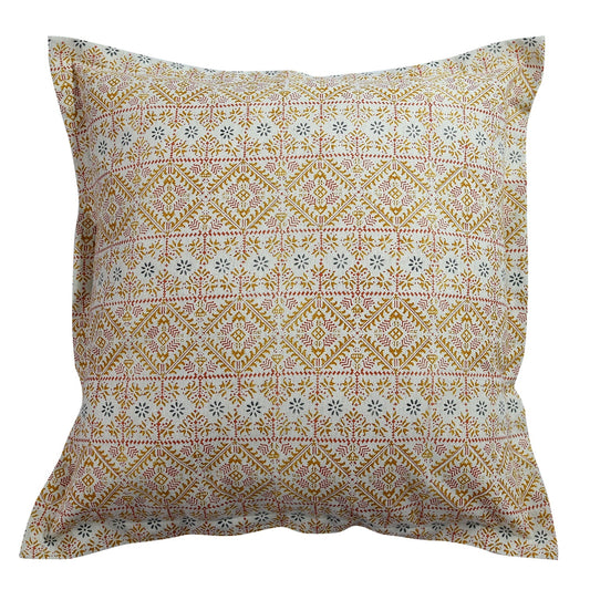 Block Printed Cushion Covers Drawing Room, Sofa, Car, Patio, Cotton Flax Printed Cushion Cases 26x26 - Elysian Home Decor