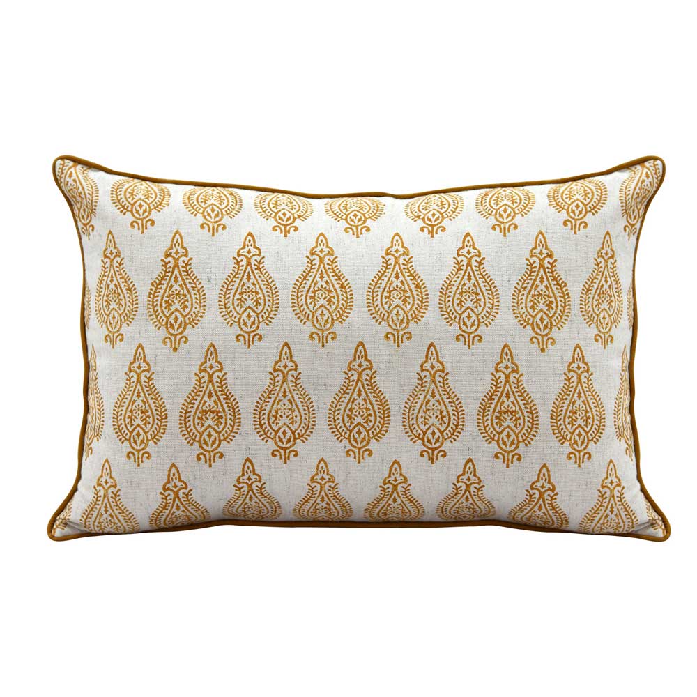 Saumay Collection - Traditional Hand Block Printed Cushion Cover Set (Set of 7) - Elysian Home Decor