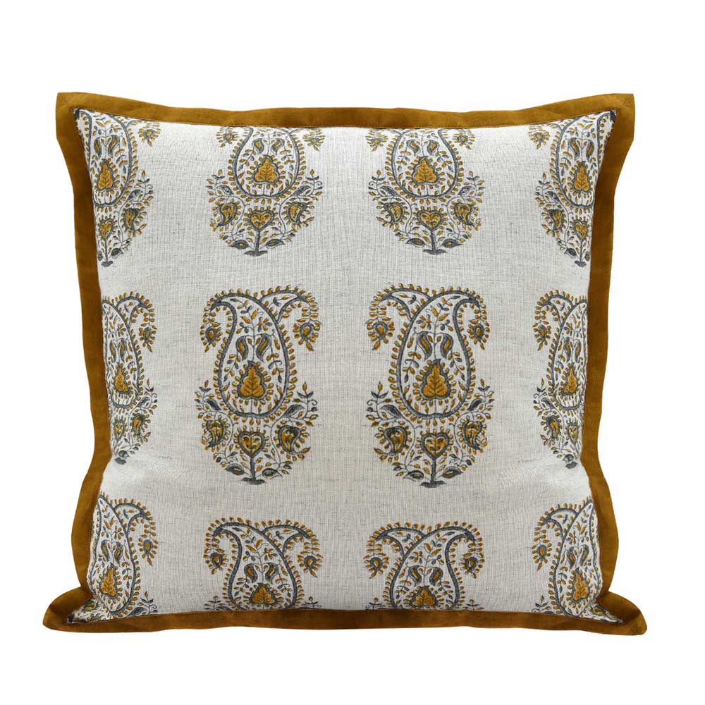 Saumay Collection - Traditional Hand Block Printed Cushion Cover Set (Set of 7) - Elysian Home Decor