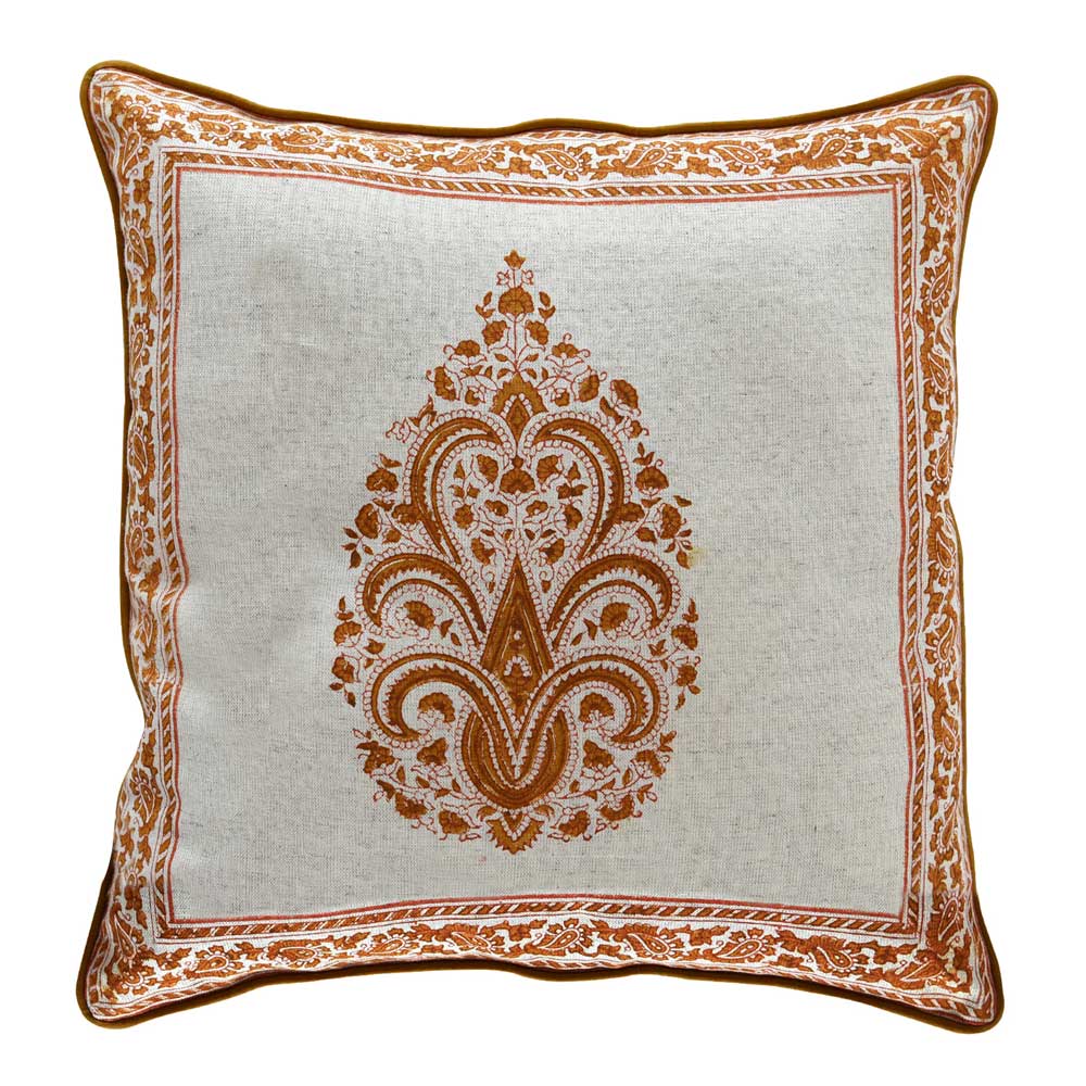 Hand Block Printed Cushion Cover 16x16(Inch) - Elysian Home Decor