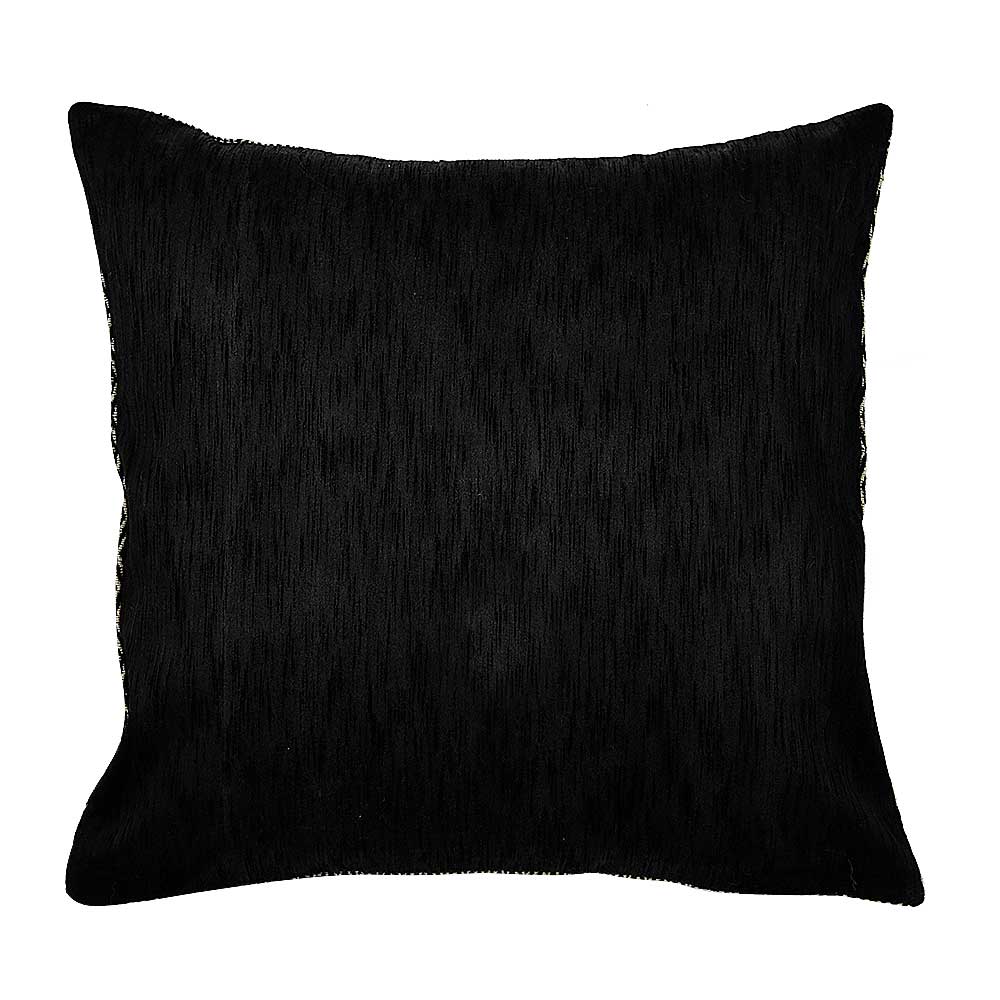 Hand Woven Cushion Cover Charcoal Possession Pattern Sofa Garden Dupion Cushion Cover 16x16 - Elysian Home Decor