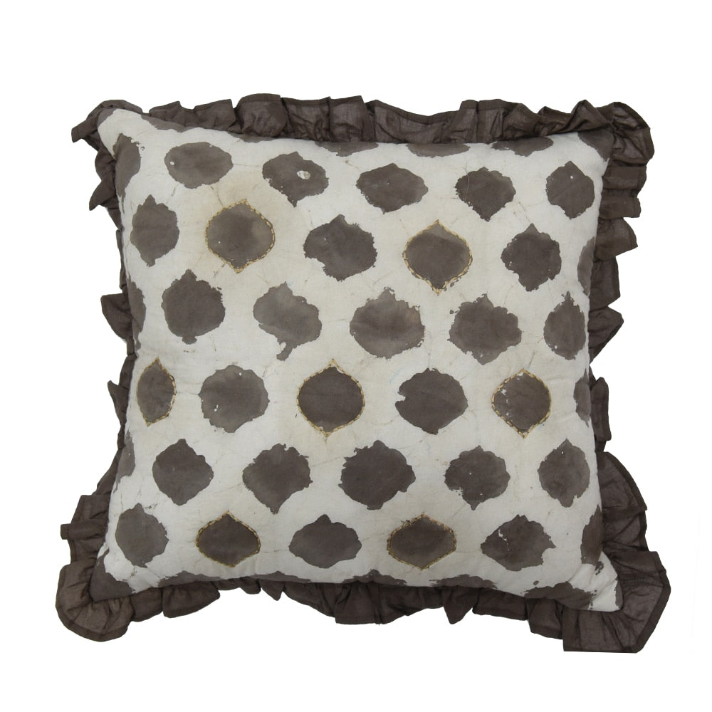 Cotton Sofa Cushion Cover 16x16 inch Brown Pillow Cushion Case - Elysian Home Decor