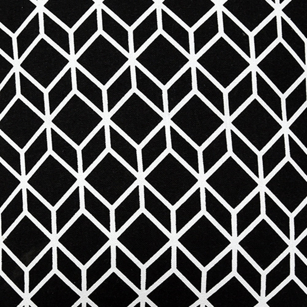 Black & White Parallel-Piped Cuboid Cushion Cover (16"X16") Cube Geometric Pattern Cushion Covers - Elysian Home Decor