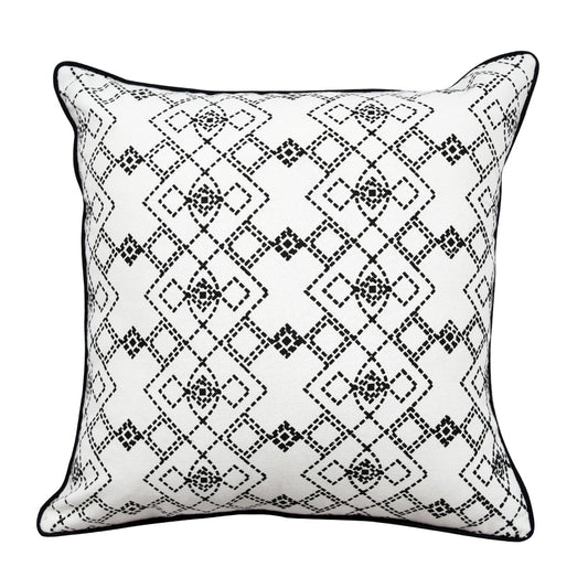 Black & White Luxurious Connectoline Cushion Cover (16"X16") Dotted Geometric Print Pillow Case - Elysian Home Decor