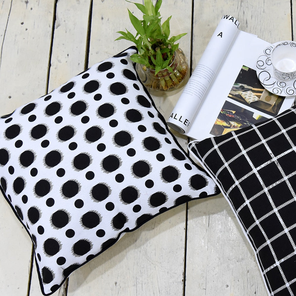 Black & White Screen Printed Cushion Cover 16x16