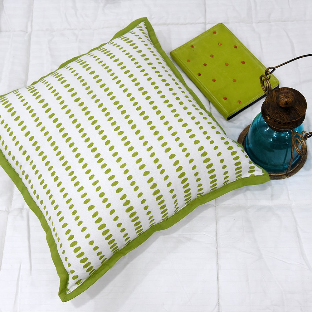 Splash Dotted Lime Green Cushion Cover 16x16