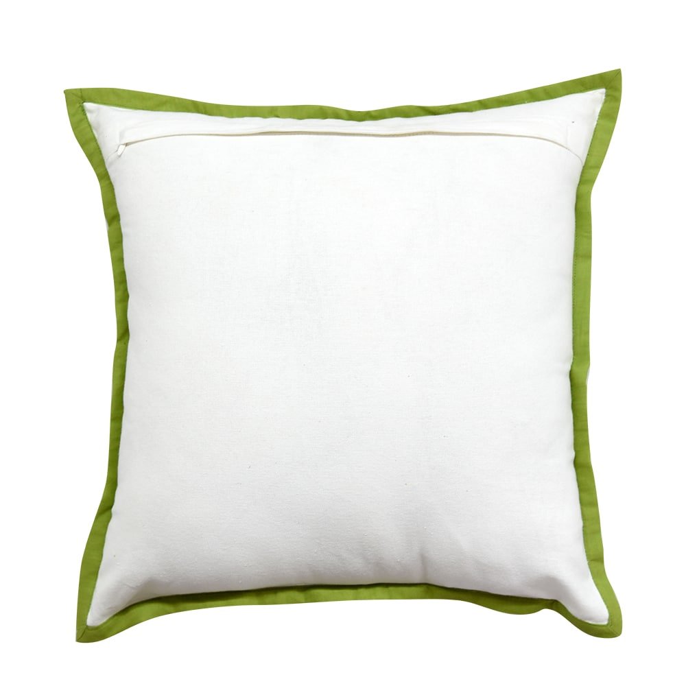 Twirled Line Green Cushion Cover 16"X16" Casement Cotton Cushion Pillow Cases Use for Patio, Garden, Outdoor, Drawing Room