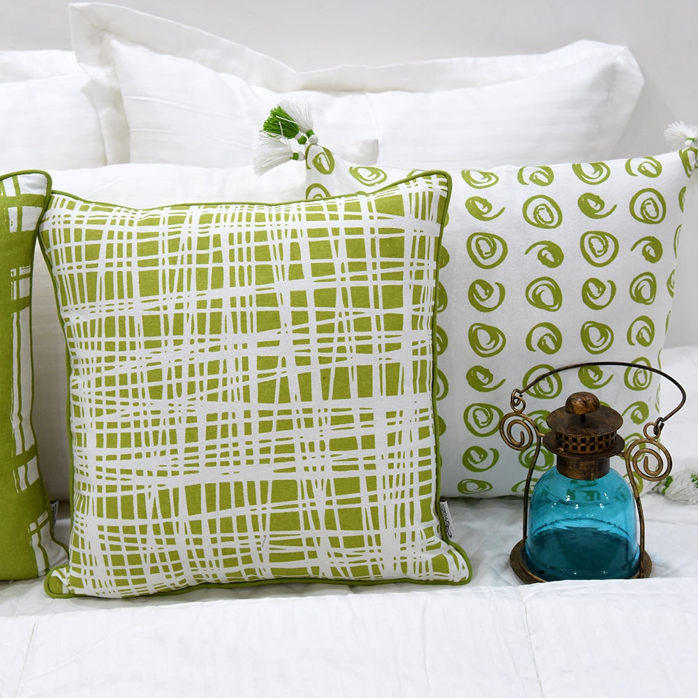 Indefinite Lined Geometric Pattern Cushion Cover 16X16(Inch) - Elysian Home Decor