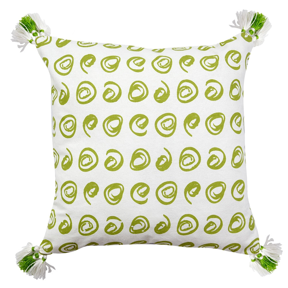 Home Décor Curling Spirals Cushion Cover with Tassels Patio, Garden & Outdoor Printed Geometric Pattern Cotton Pillow Cushion
