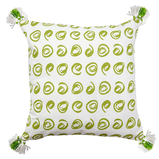 Home Décor Curling Spirals Cushion Cover with Tassels Patio, Garden & Outdoor Printed Geometric Pattern Cotton Pillow Cushion