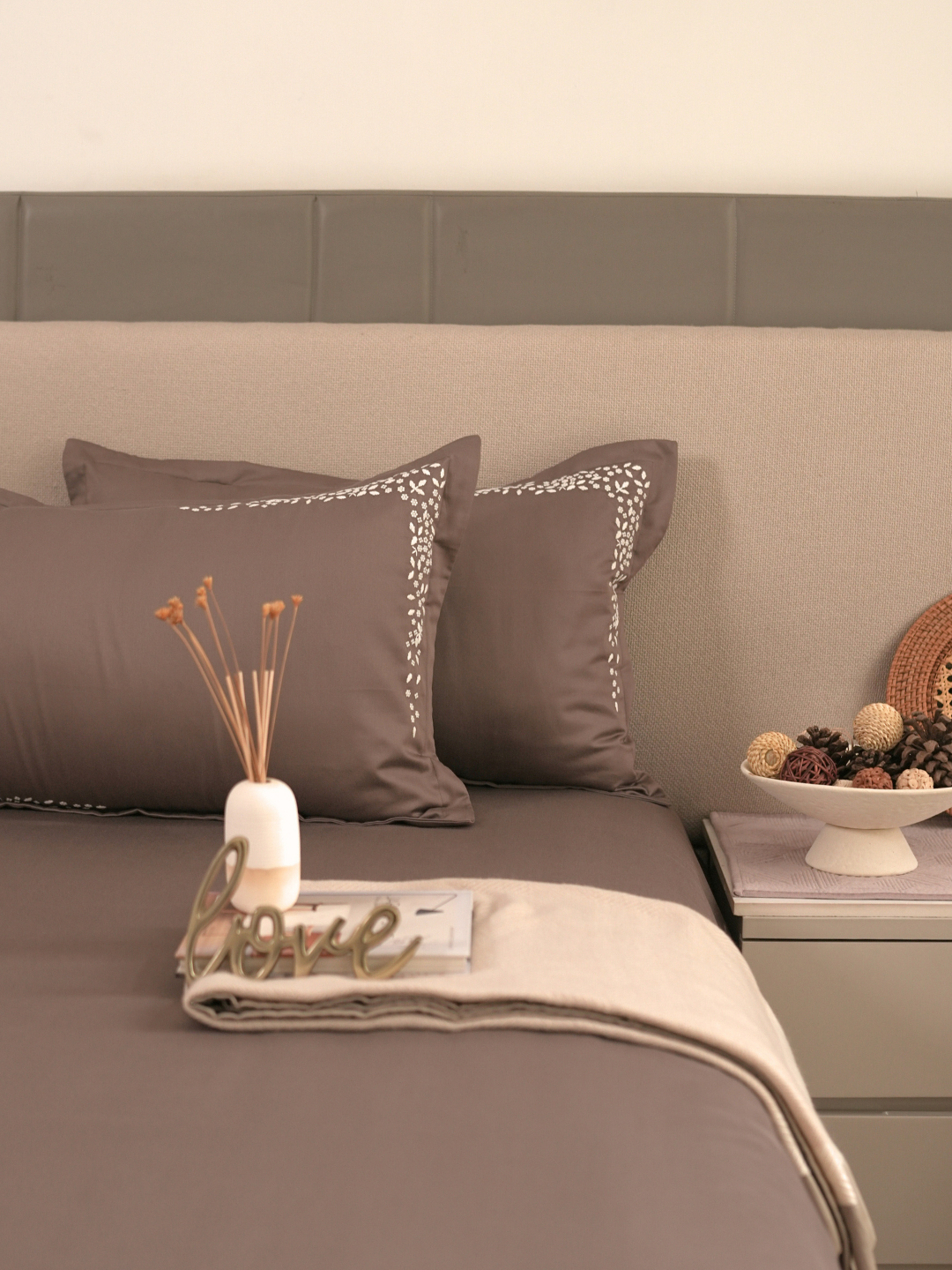 600TC Cotton Mavin Cocoa Beyond Bedsheet Set - Elysian Home Decor