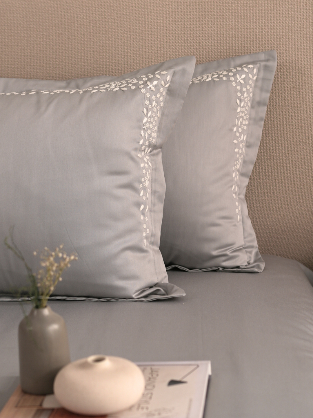 600TC Cotton Mavin Grey Beyond Bedsheet Set - Elysian Home Decor