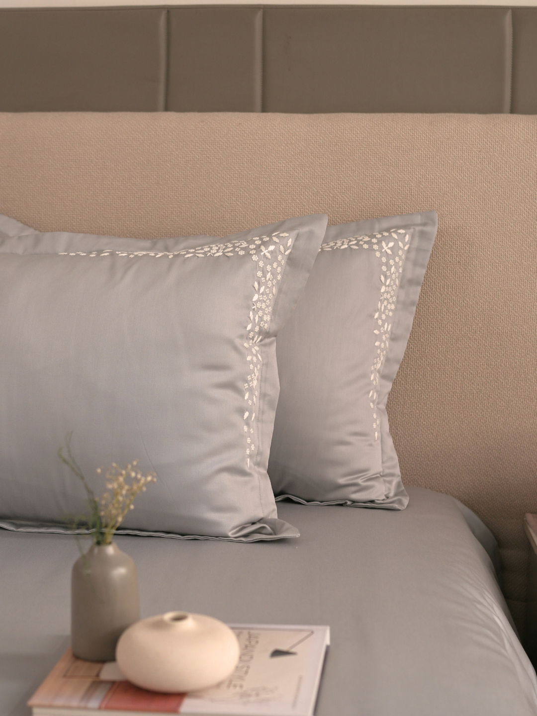 600TC Cotton Mavin Grey Beyond Bedsheet Set - Elysian Home Decor