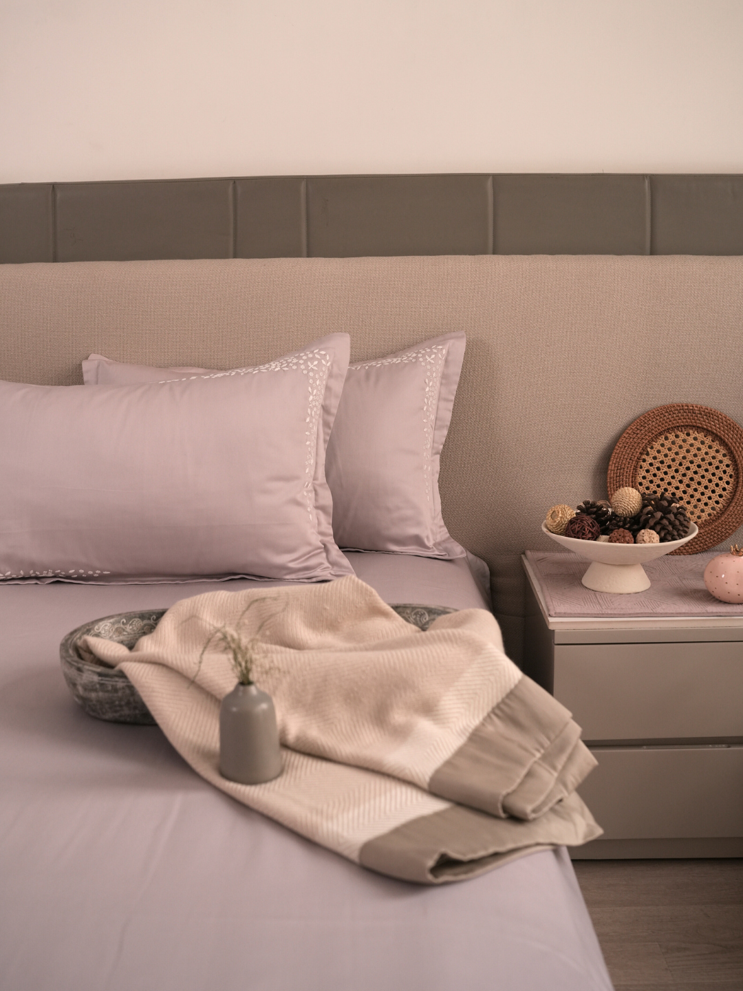 600TC Cotton Mavin Lavender Beyond Bedsheet Set - Elysian Home Decor
