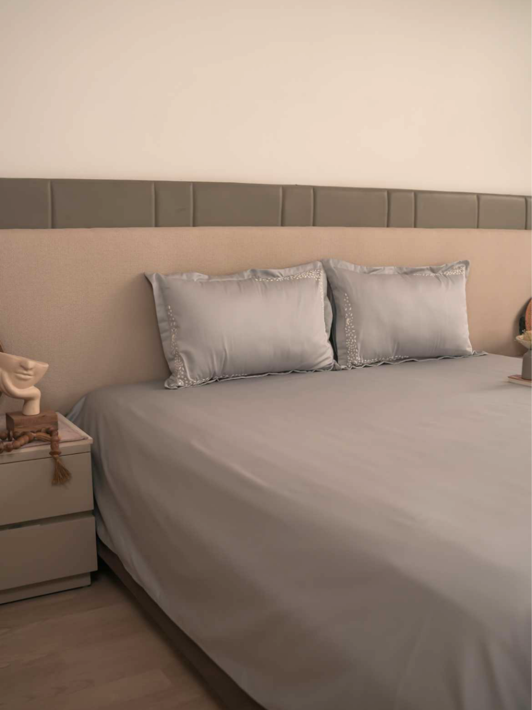 600TC Cotton Mavin Platinum Beyond Bedsheet Set - Elysian Home Decor