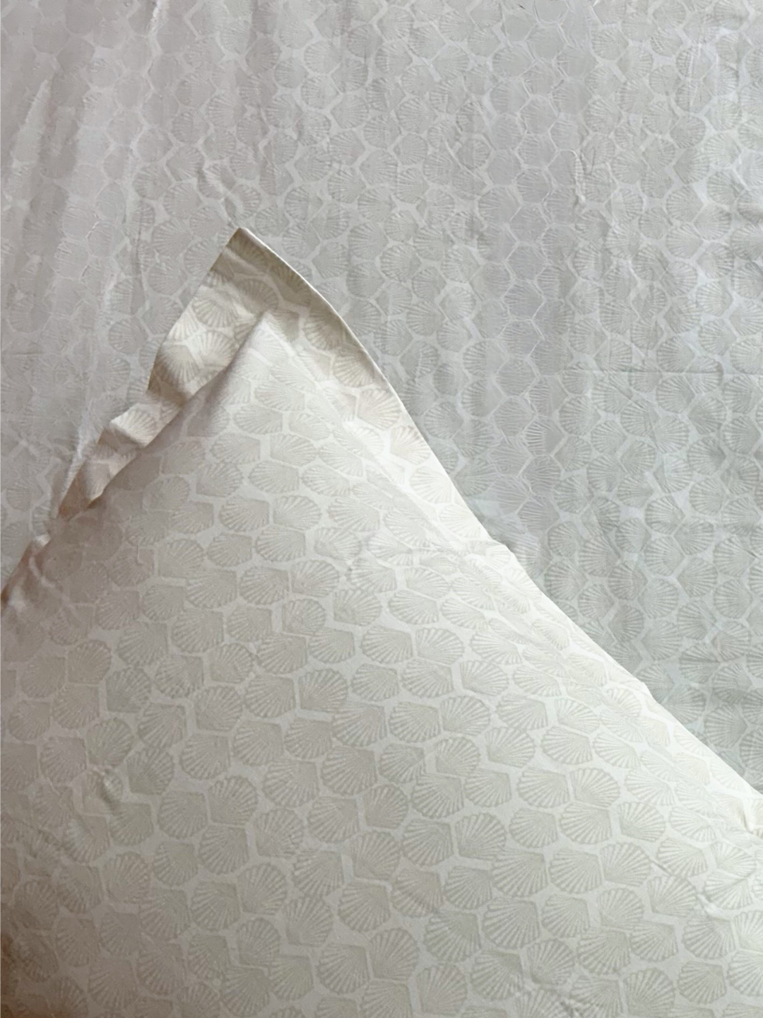 Sea Shells Grey Printed Cotton Bedsheet Set - Elysian Home Decor