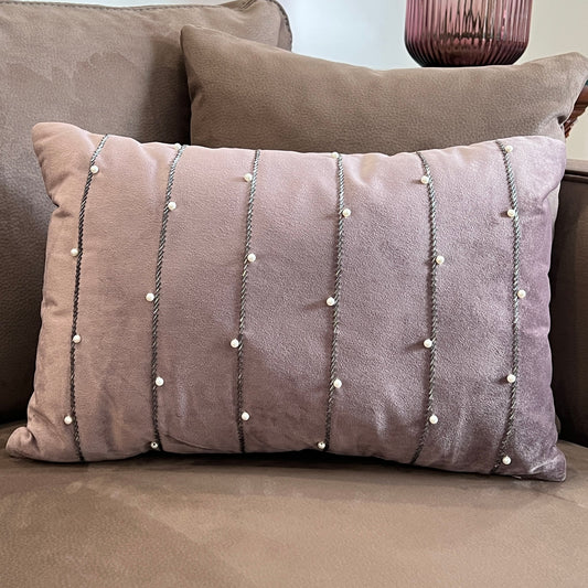 Decorative Twinkle Lilac Velvet Cushion Cover 12x18 - Elysian Home Decor