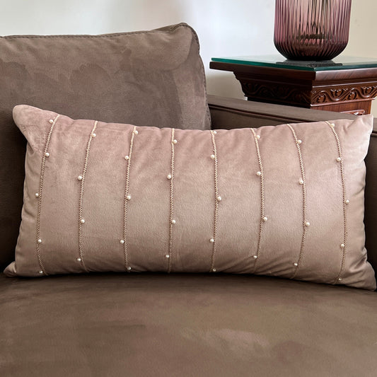 Decorative Twinkle Onion Pink Velvet Cushion Cover 12x24 - Elysian Home Decor