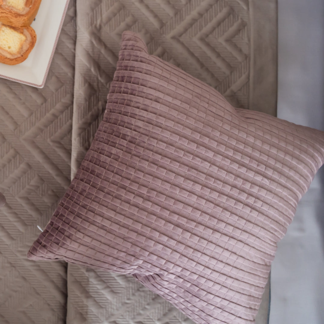 Decorative Bello Lilac Velvet Cushion Cover 16x16 - Elysian Home Decor