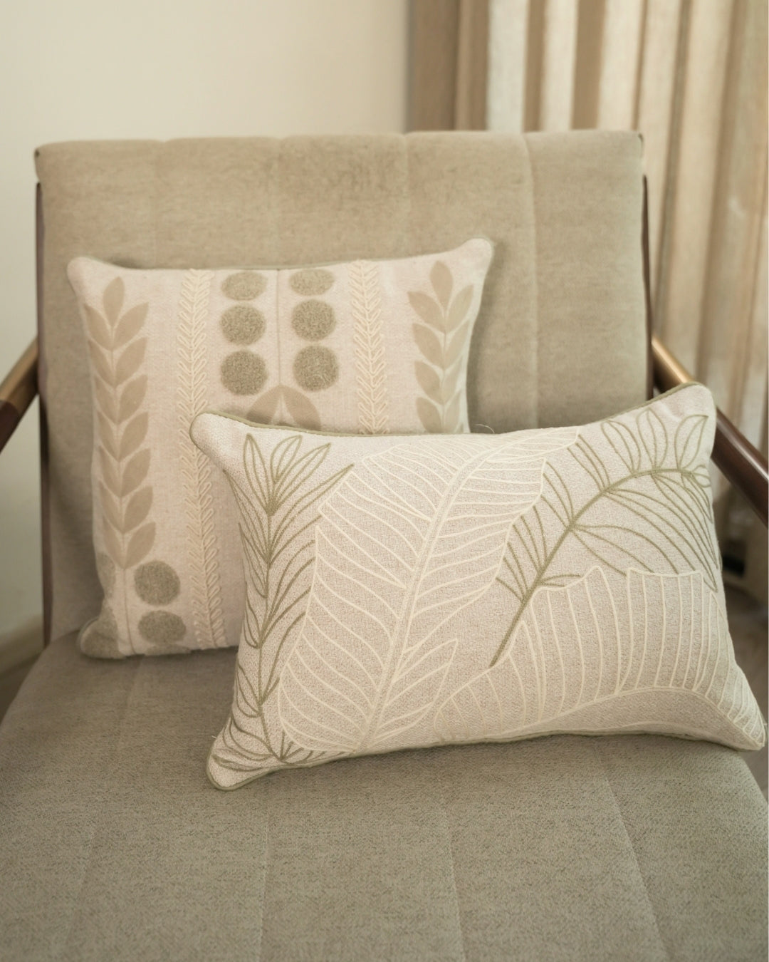 Casa Palm Springs Embroidered Grey Cushion Cover (Size : 16"X16") - Elysian Home Decor