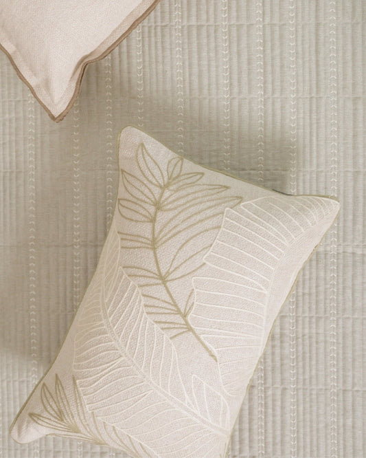 Coastal Palm Springs Embroidered Grey Cushion Cover (Size : 12"X18") - Elysian Home Decor