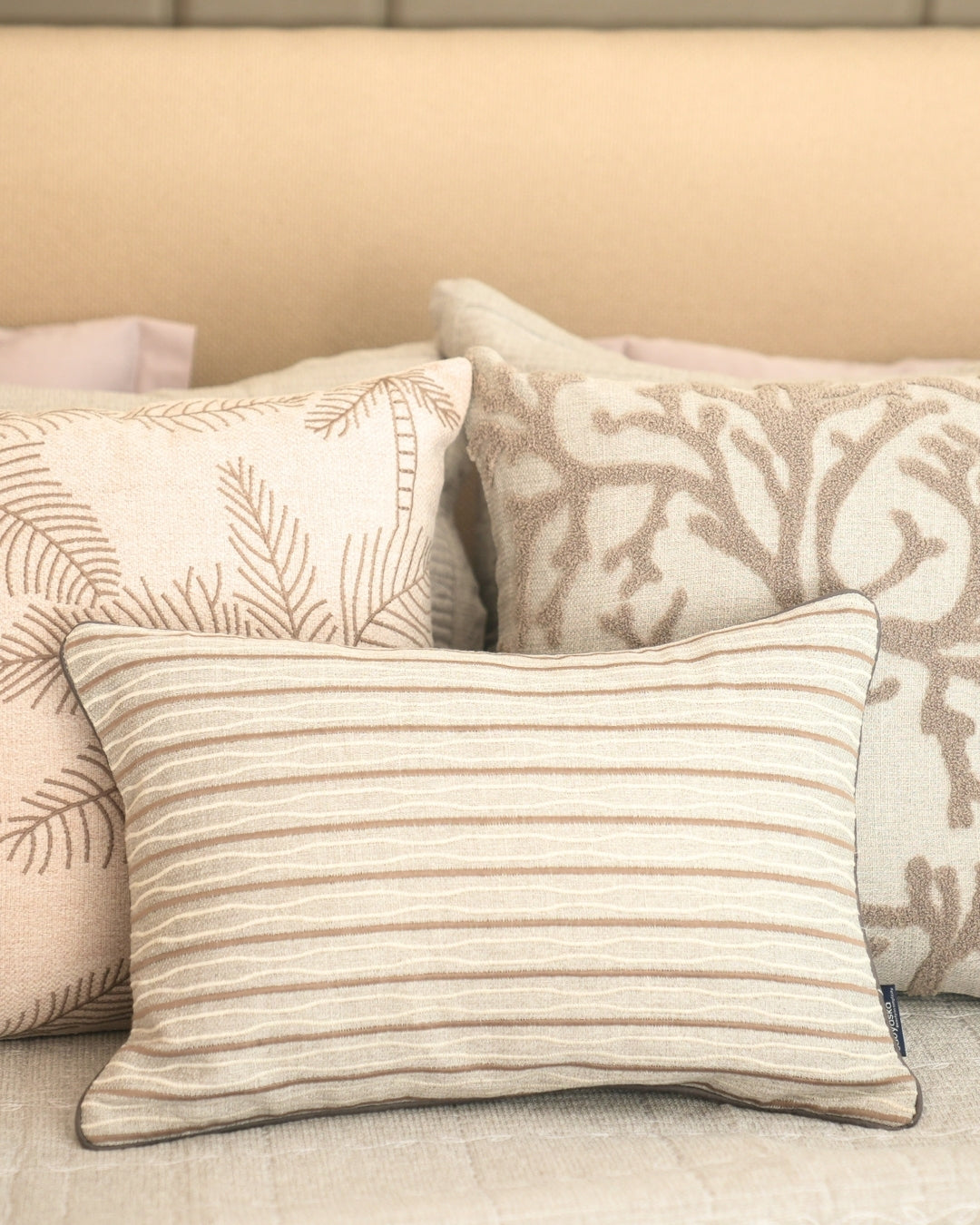 Drift Palm Springs Embroidered Grey Cushion Cover (Size : 12"X18") - Elysian Home Decor