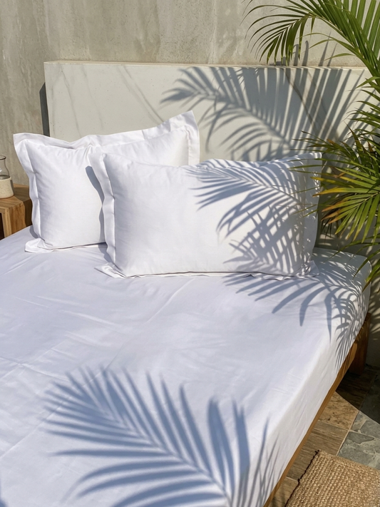 Luxe White Bedsheet - Elysian Home Decor