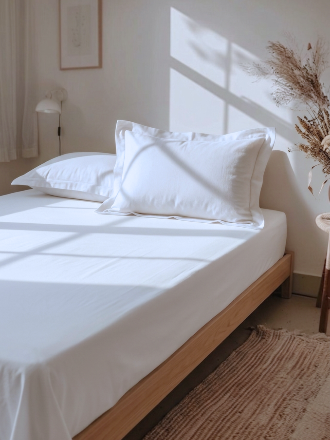 Luxe White Bedsheet - Elysian Home Decor