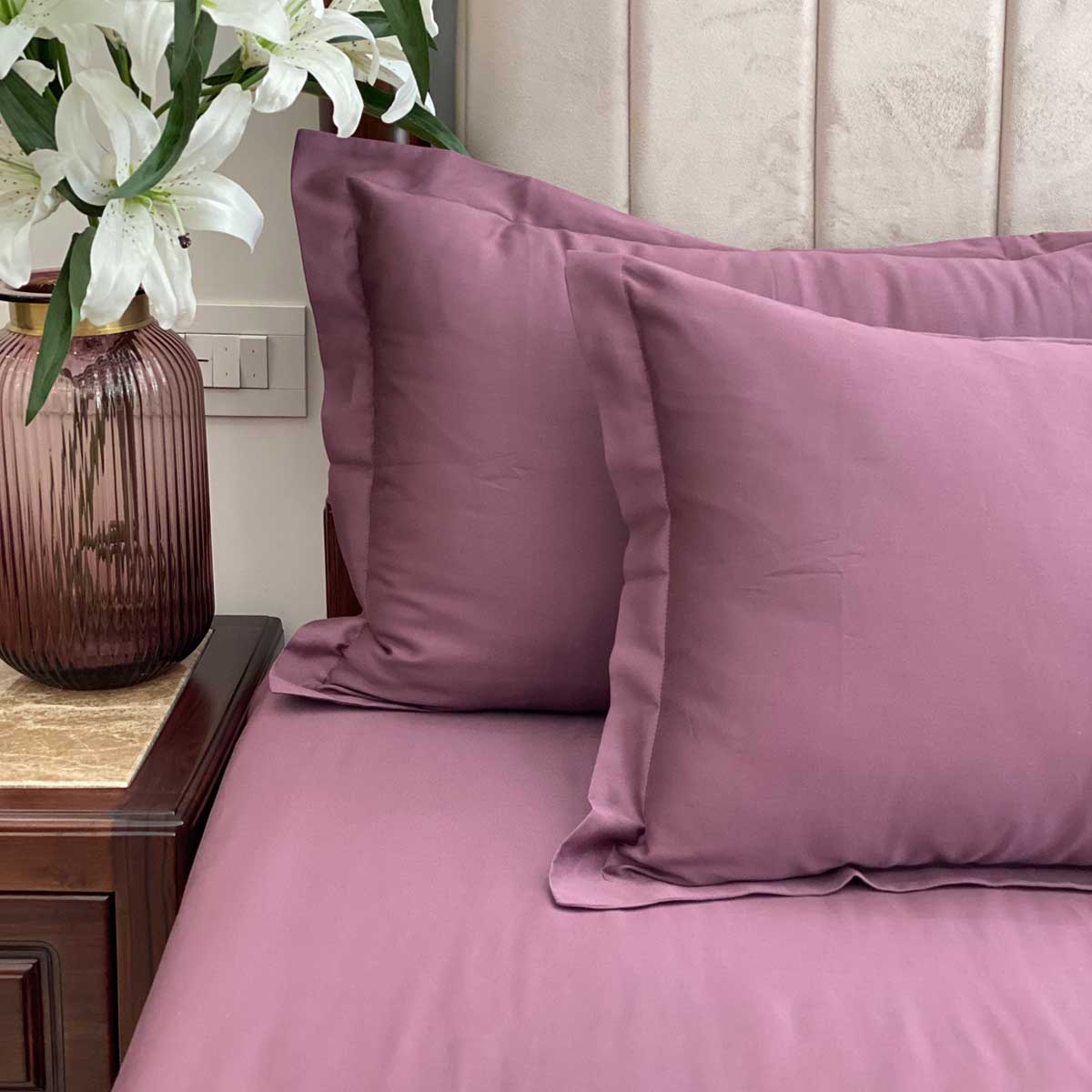 Luxe Mauve Bedsheet - Elysian Home Decor