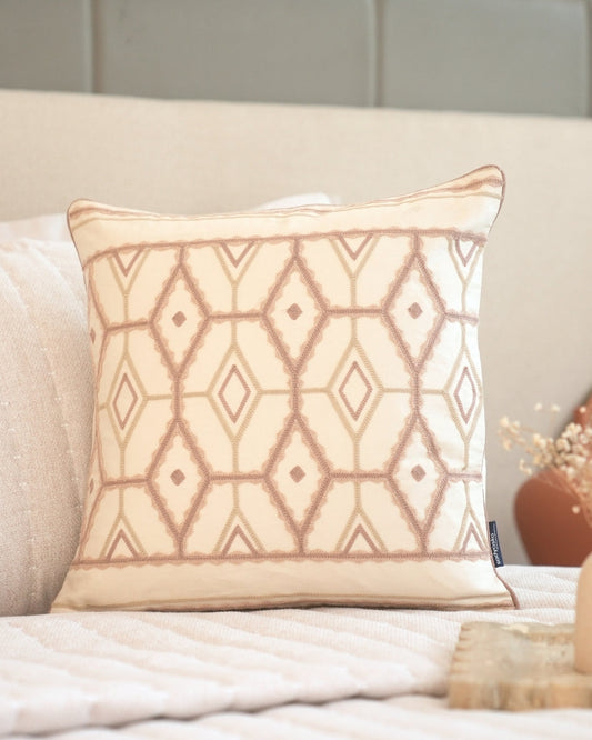 Sonora Palm Springs Embroidered Oats Beige Cushion Cover (Size : 16"X16") - Elysian Home Decor